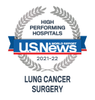 U.S. News Lung Cancer Surgery badge - 21-22