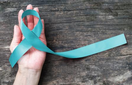 Teal cervical cancer awareness ribbon