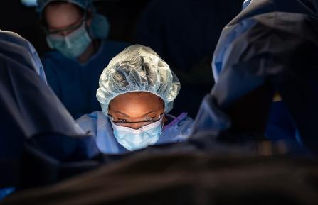 Shauna M. McVorran, MD, placing a brachytherapy implant 