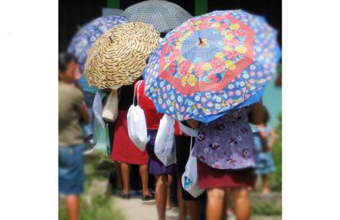 Women in cancer screening line