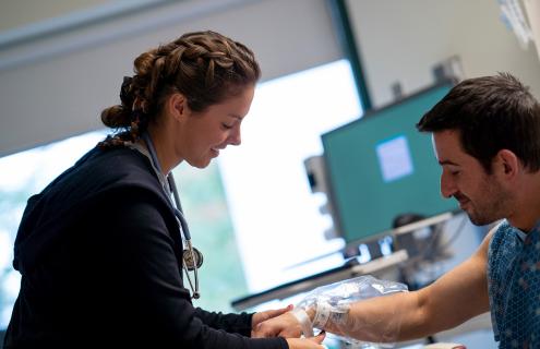 Provider treating patient at Dartmouth Cancer Center.