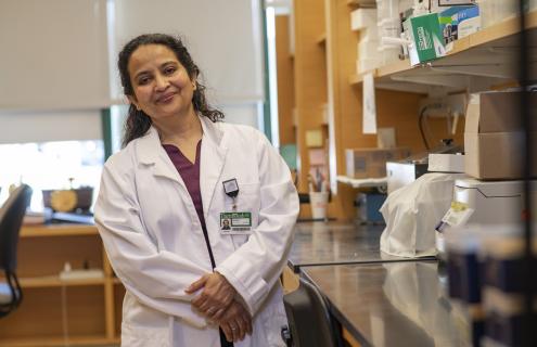 Arti B. Gaur, PhD in lab