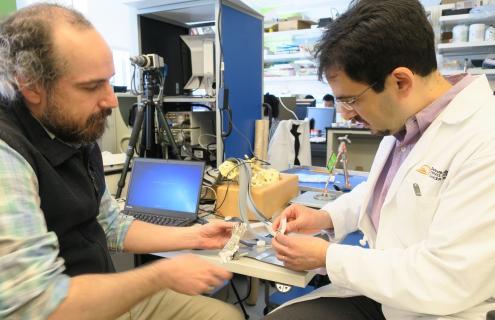 Research scientists Ryan Halter, PhD, and Joseph Paydarfar, MD