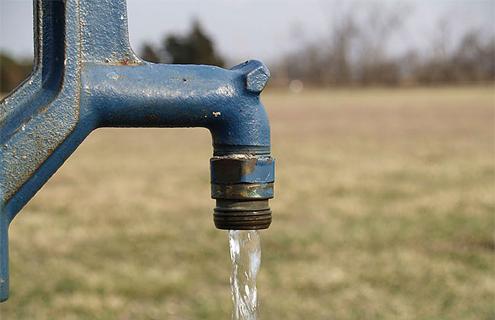 Water running from a tap